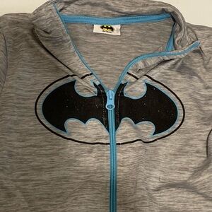 Batman Gray Hoodie with Blue Trim